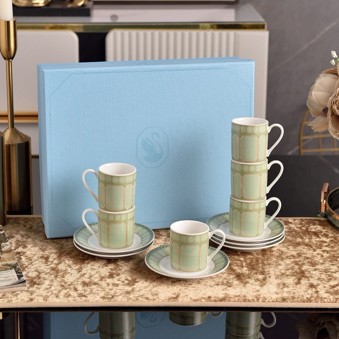 Swarovski Turkish coffee set of six cups with saucers. Three colors are available. - Image 9 of 10